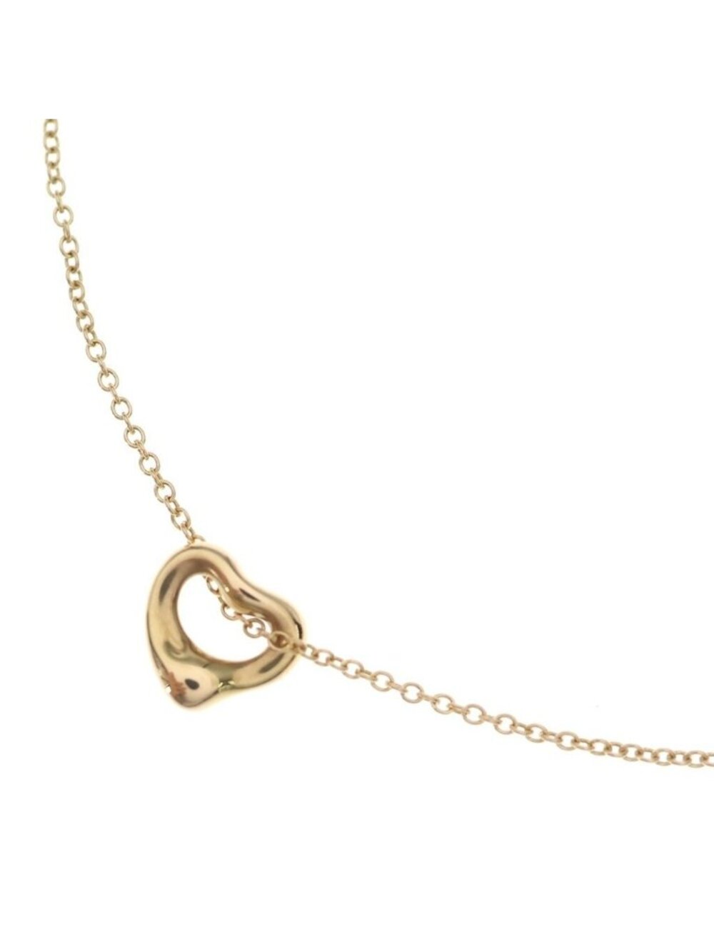 Tiffany & Co Elsa Peretti Open Heart Pendant Chain Pink Gold